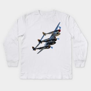 P-38s Formation Overlapped no background Kids Long Sleeve T-Shirt